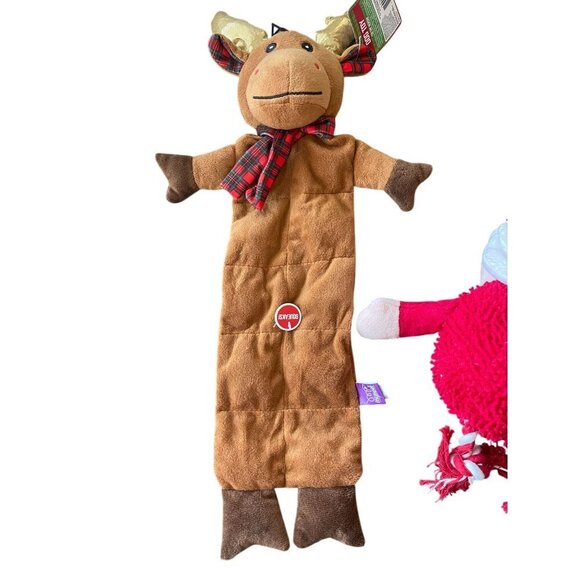 Multipet Christmas Dog Toys Santa & Reindeer w/ Squeaker Stocking Stuffers - Picture 3 of 10